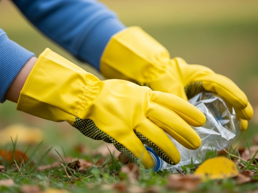 AdobeStock_1296705840 guanti-gialli-piccola-bottiglia-di-plastica